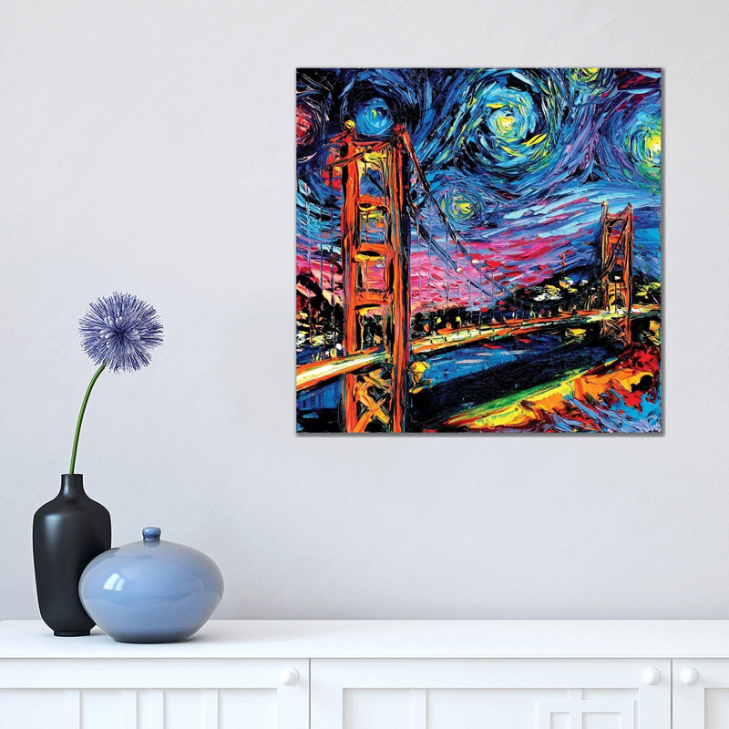 Van Gogh Never Saw Golden Gate by Aja Trier - Wrapped Canvas Gallery-Wrapped Canvas Giclée