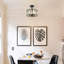 Kyersten 12.5 In. 4-Light Modern Small Crystal Black Semi Flush Mount Ceiling Light