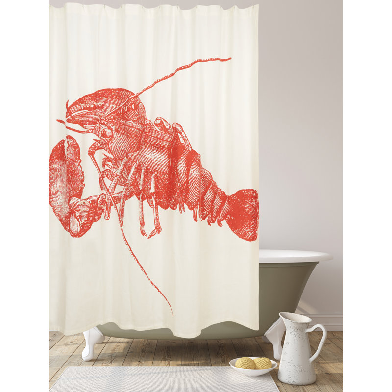 Rideau de douche simple Lobster