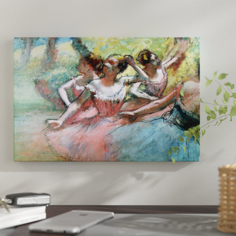 «Four Ballerinas on the Stage» par Edgar Degas, reproduction sur toile tendue, H 18 po x l 26 po x P 1,5 po, Toile tendue