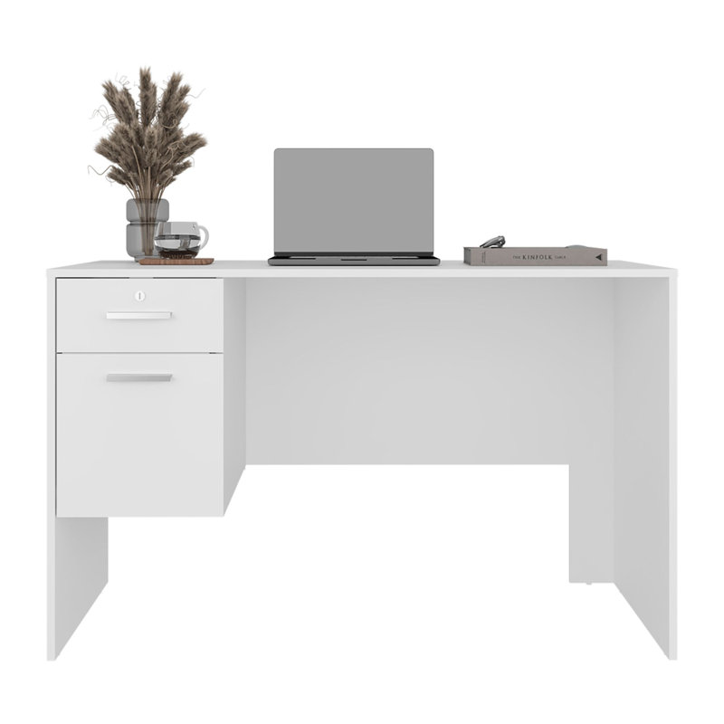 Bureau, 2 tiroirs, blanc