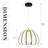 Modern 46-Watt 1-Light Black and Gold Integrated LED Pendant Light Fixture for Kitchen Island