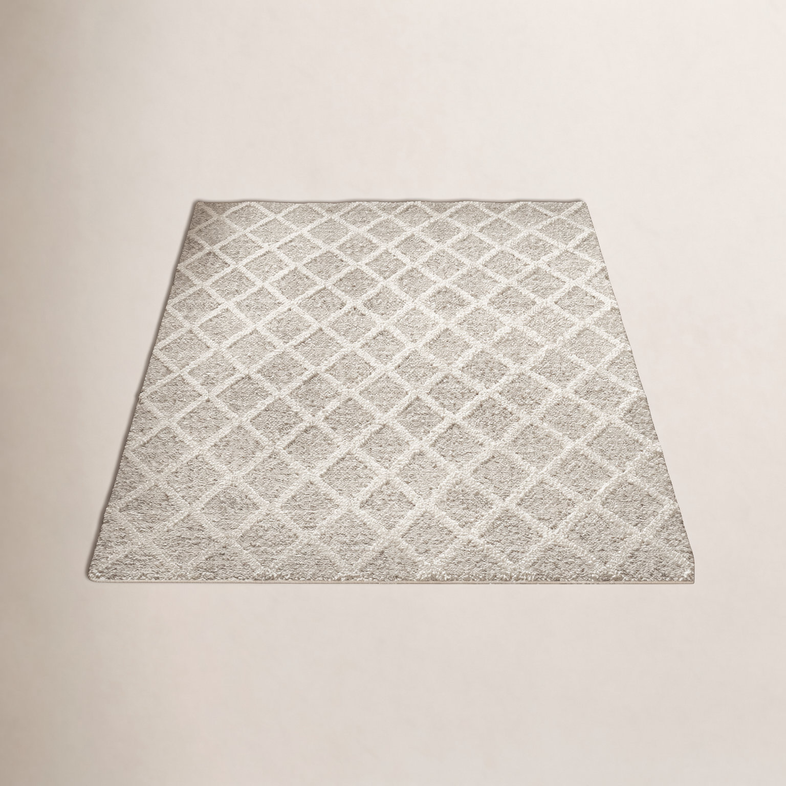 Russo Ivory Stone Hand-Woven Geometric Rug, Rectangle 8' x 10'