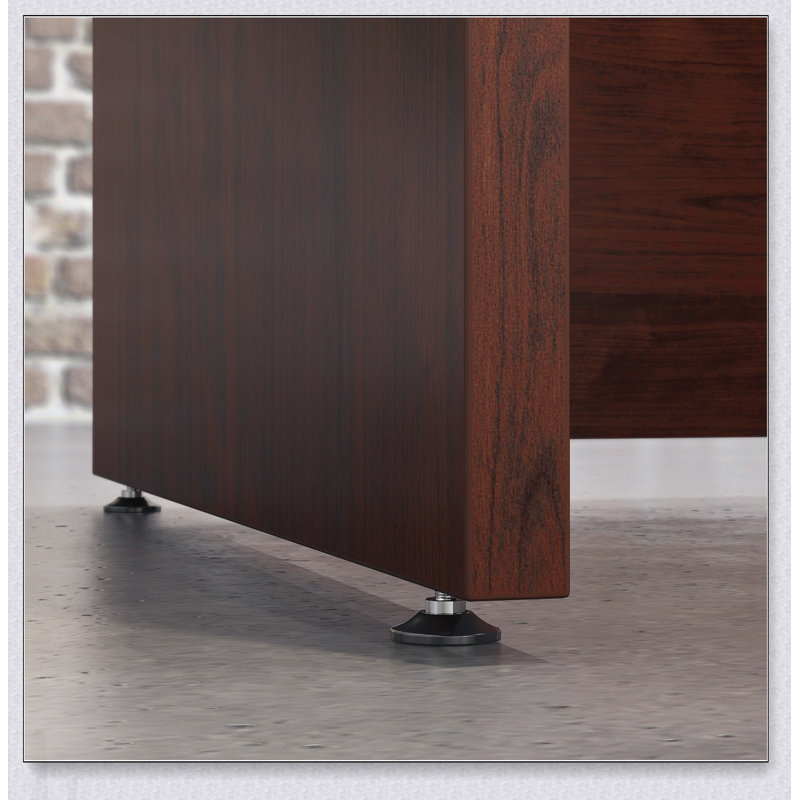 Bureau en L Bowfront Executive avec plateau en mélamine durable et retour configurable pour les espaces de bureau modernes