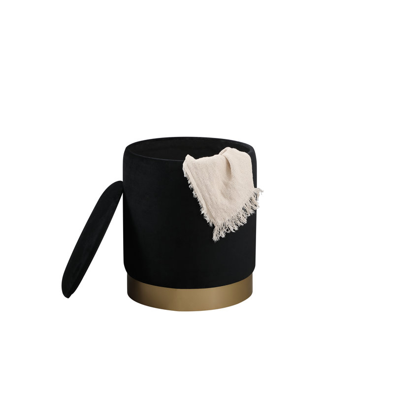 Aurora Upholstered Ottoman, Black