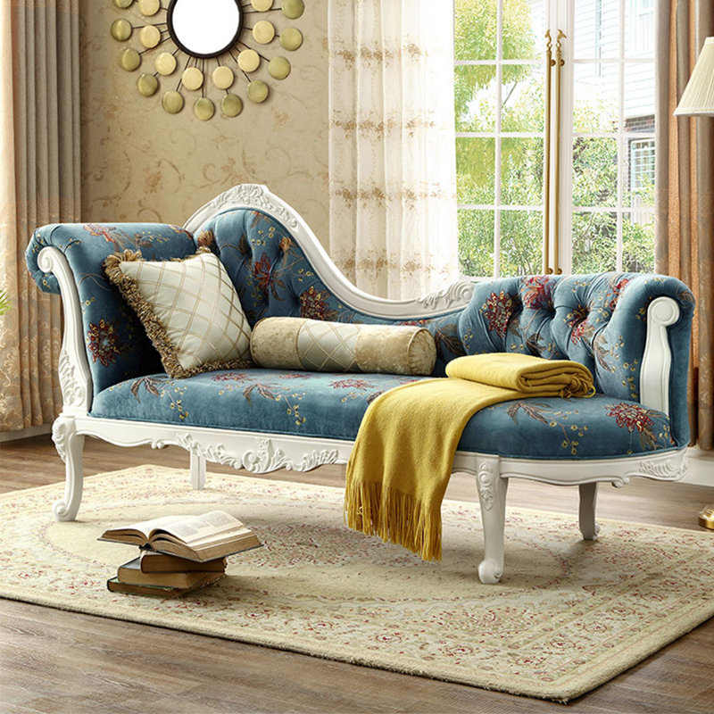 Chaise longue rembourrée Elegant, Accoudoir à gauche (vu de face), Blanc