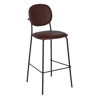 Noemy Upholstered Counter Stool with Metal Frame