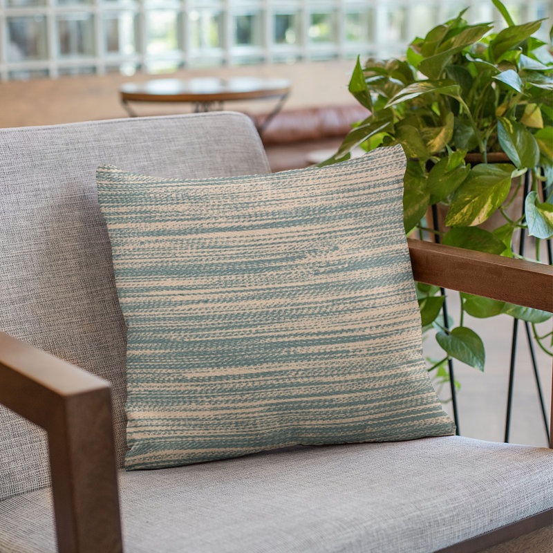 Coussin de douche à rayures en coton, 20" x 30", bleu