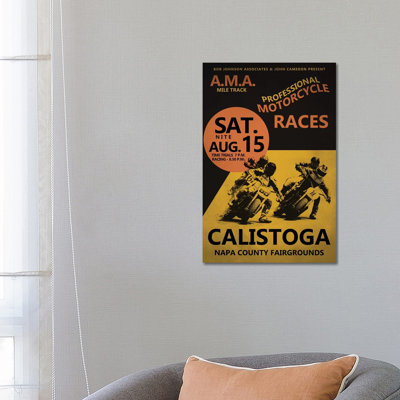 Calistoga Motorcycle Races 1 Piece Wall Art on Canvas