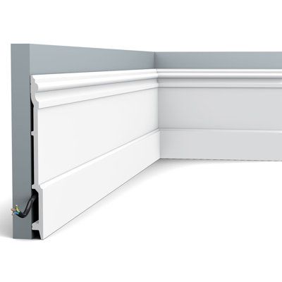 7/8 in D x 8-1/4 in W x 78-3/4 in L Primed White High Impact Polystyrene Baseboard Moulding (1-PK)