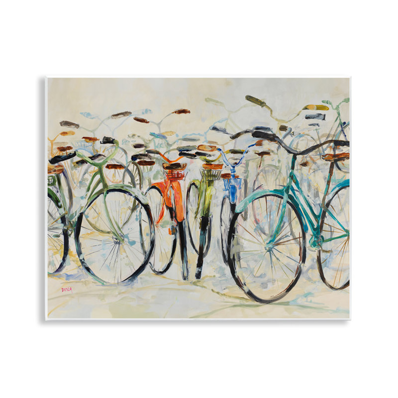 Abstract Expressive Bicycles Wall Plaque, design by Dusza