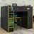 Full Size Wood Loft Bed With Desk,Wardrobe,Ample Storage Space And RGB LED Light-411746348