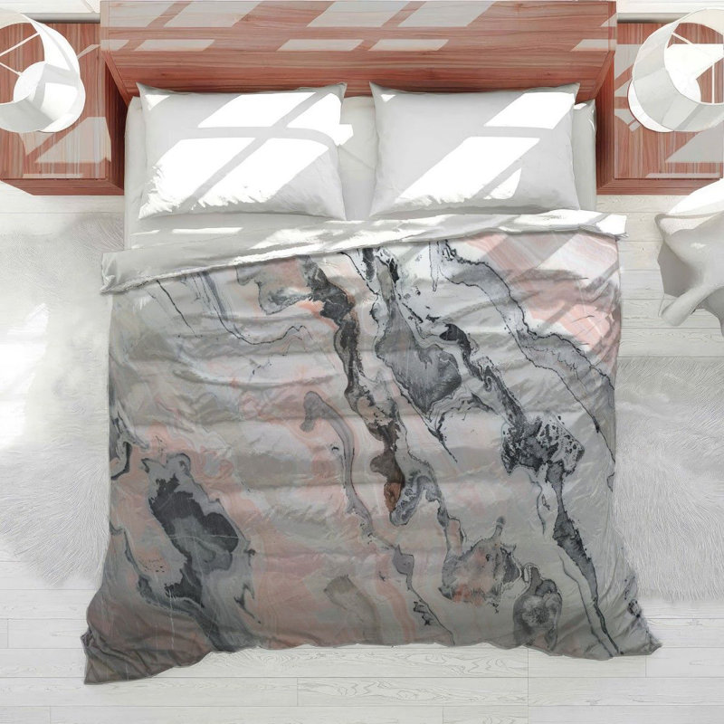 Marble Abstract Cool Bedding, King Duvet Cover