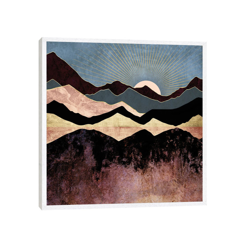 Crimson Peaks - Print on Canvas, 45.72 cm H x 45.72 cm W, White Framed
