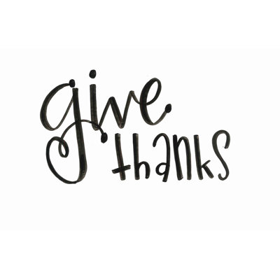Give Thanks Handwriting - Wrapped Canvas Print