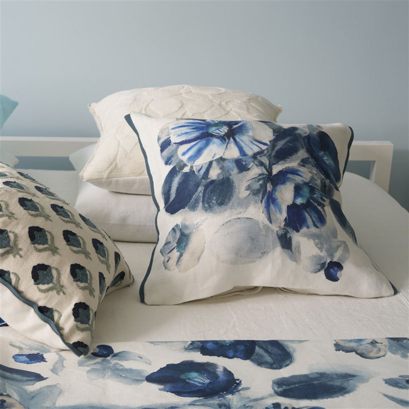 Camellia Indigo Decorative Pillow