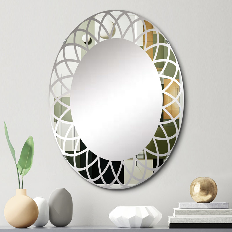 Claythorne - Miroir mural moderne ovale, 30 po x 20 po