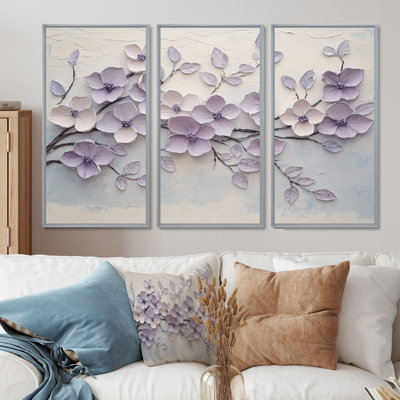 Purple Blooming Lilac Melody I - Lilacs Wall Art Set