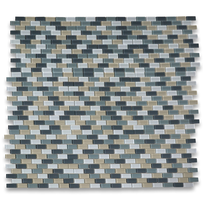 Carreau de mosaïque 12 po x 12 po, Gris / bleu / beige