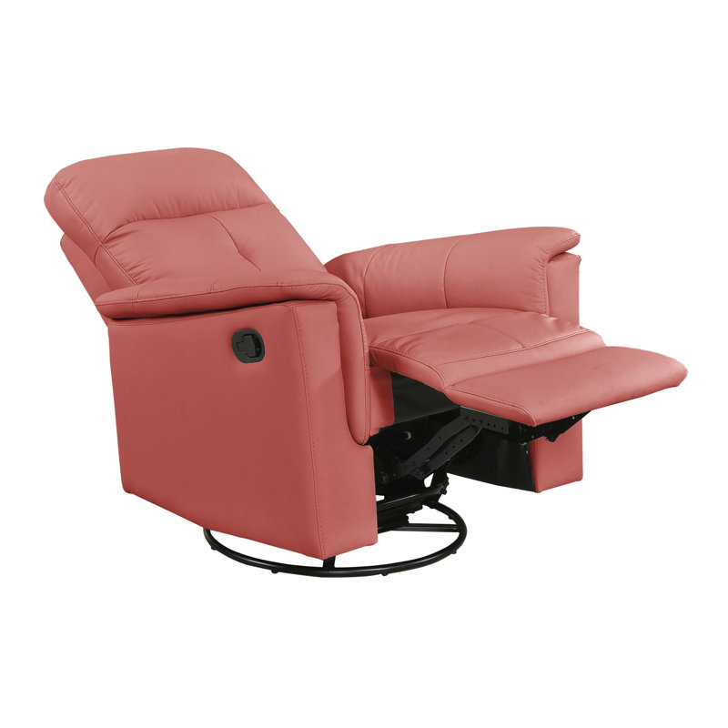 Fauteuil inclinable et pivotant en cuir, Rouge