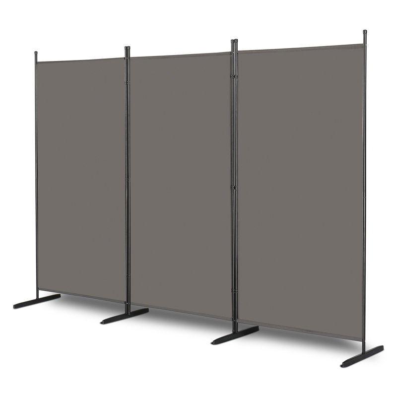 Marveline 261cm W x 180cm H Single Panel Room Divider, Grey