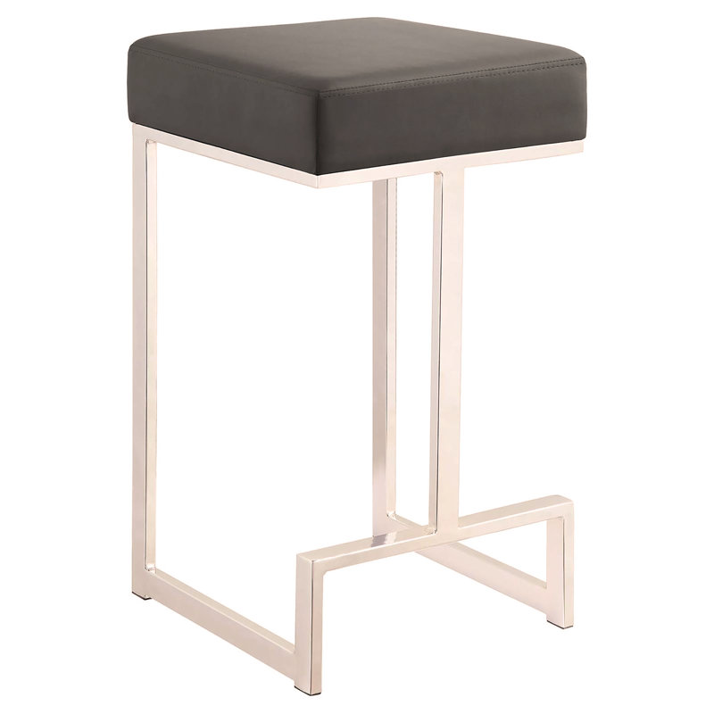 Tabouret chromé à hauteur de comptoir, Gris