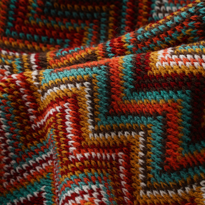 Jeté Boho, Rouge poussière, L 60 po x l 50 po