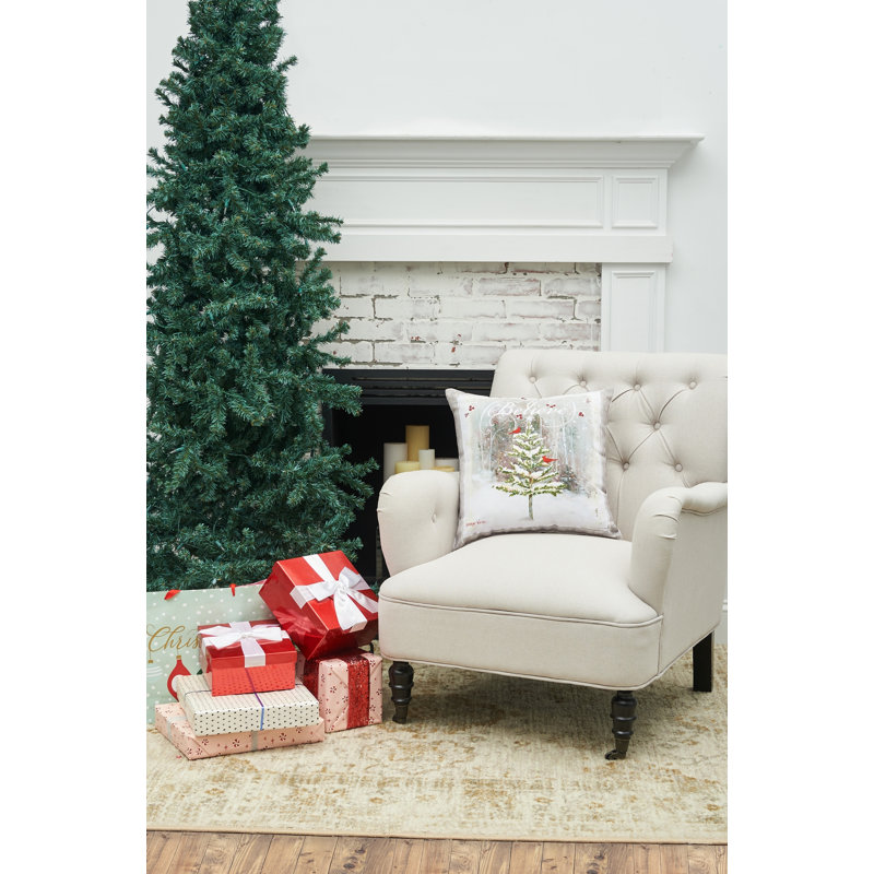 Believe Tree Indoor / Outdoor Christmas Holiday Throw Pillow