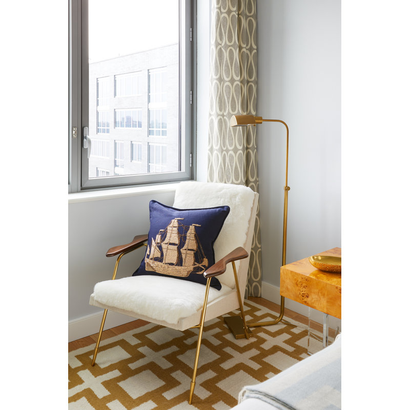 Koleman Pharmacy Floor Lamp, Aged Natural Brass
