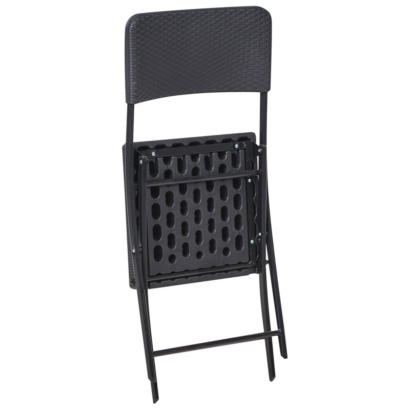 Bistro Set Folding TRAPPETO Black, Black