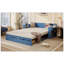 Grand lit de jour avec bureau amovible, tiroirs de rangement et table d'appoint hydraulique, bleu-129747077