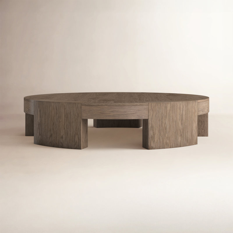 Sheffield Coffee Table, 13" H x 60" L x 60" W, Warm Natural Flat Oak Veneer