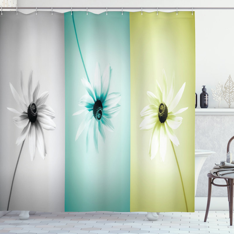 Abstract Shower Curtain with Hooks Included, 75" H x 69" W