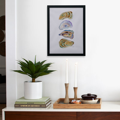 «Jessica Larson Watercolor Oysters», affiche encadrée