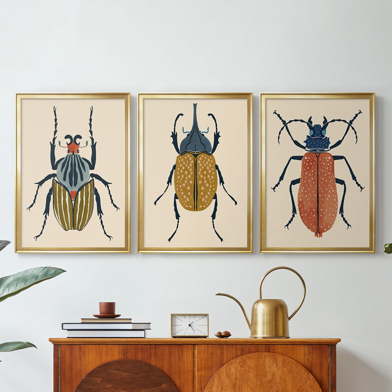 Beetle Bug I - Toile tendue avec châssis sur mesure - 3 pièces