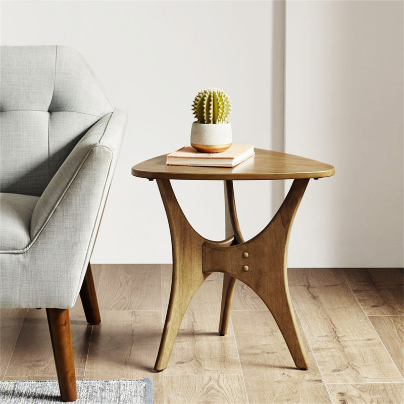 Table d'appoint moderne triangulaire, Brun pâle