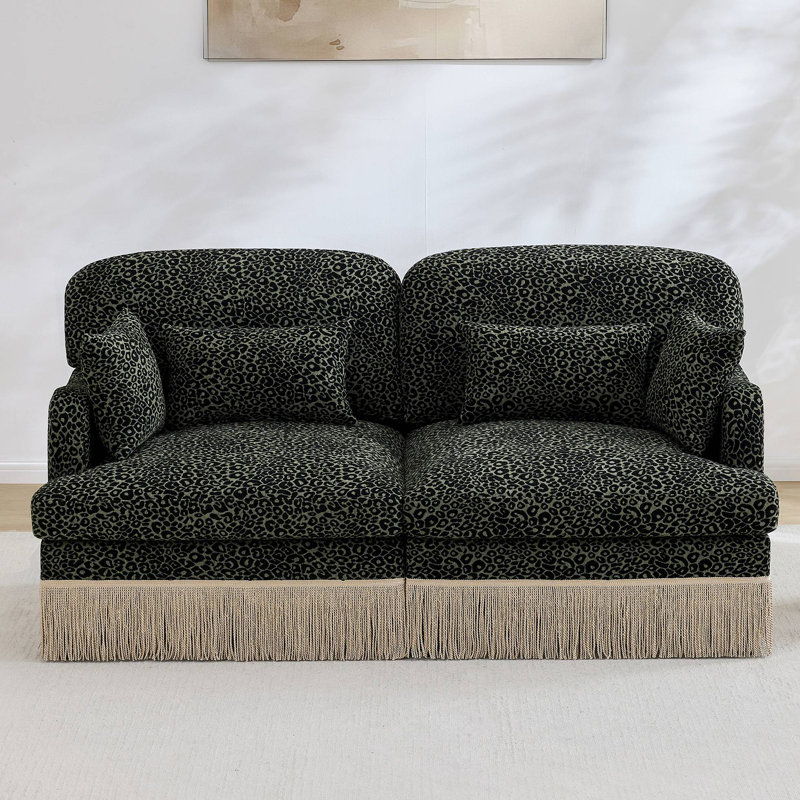 Canapé Comfy Chenille Leopard, Vert