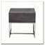 Table de bout avec rangement en chêne gris et chrome