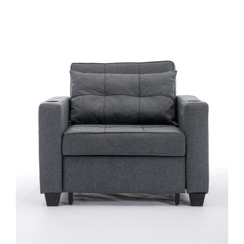 Upholstered Armchair, Dawn Gray Linen Blend