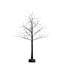 3 arbres avec lumières mauves - arbres artificiels noirs de 4 pi, 5 pi et 6 pi pour des vitrines créatives, pièce de système de branche articulée éclairée Spooky Glow, décor de maison hantée, vinyle ignifuge