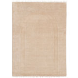 Athena Solid Color Hand-Loomed 5'7" x 7'6" Wool/Cotton Area Rug in Biscuit