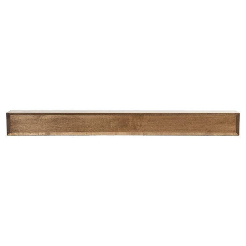 Modern Ember Autumn Floating Maple Wood Fireplace Mantel Shelf - With Angled Corner Accents, Provincial, 48"