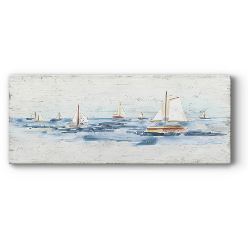 Bateaux sur l'eau II sur toile, H 24 po x l 60 po x P 1,5 po