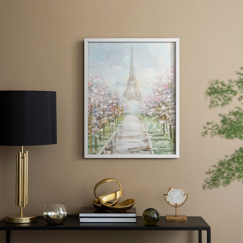 «Paris Trees», reproduction encadrée - bois massif, H 15 po x l 12 po, Blanc