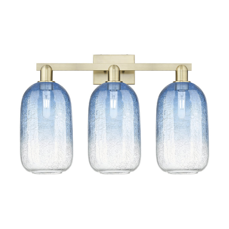 Brookhaven Cloche 3 - Light Vanity Light, Blue/Antique Brass