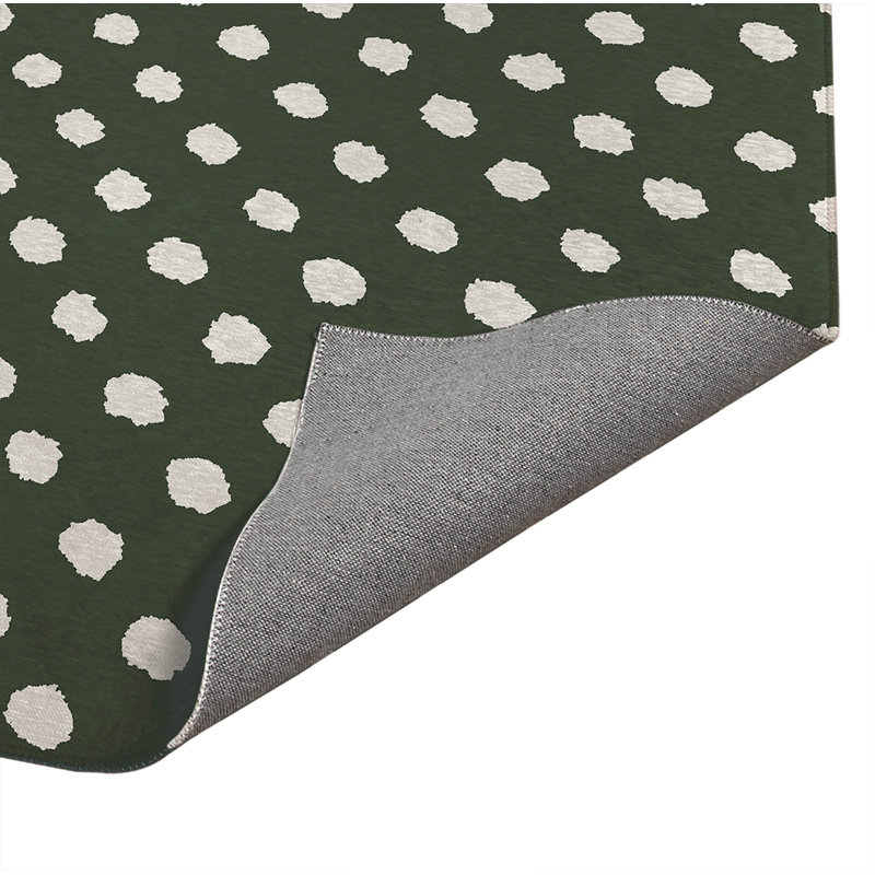 Paillasson d'intérieur Grunge Dot, L 60 po x L 84 po, Vert
