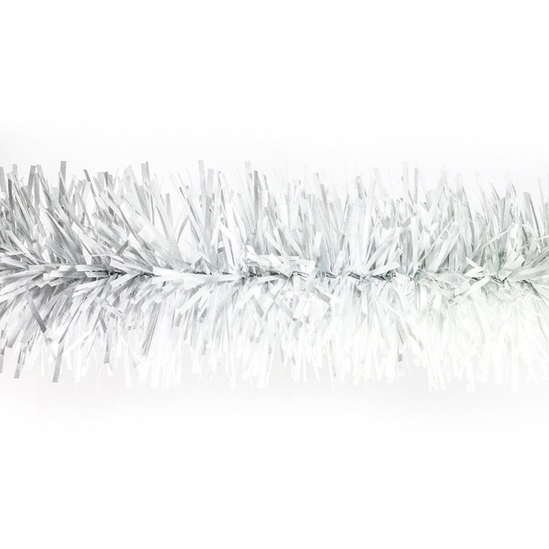 Polyvinyl Chloride (PVC) 300'' Tinsel, 4", White