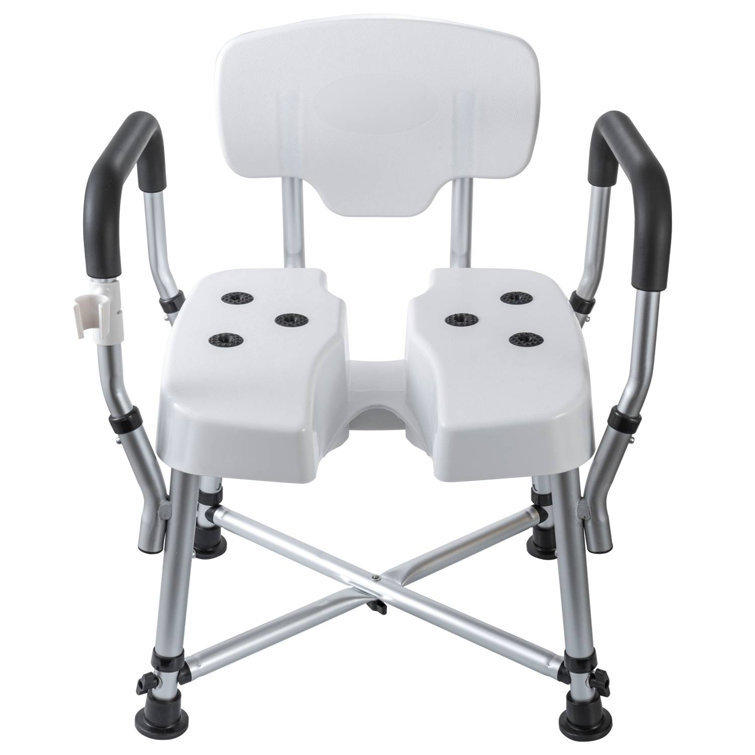 Professional 400Lb. Adjustable Bathroom Shower Chair with Arms