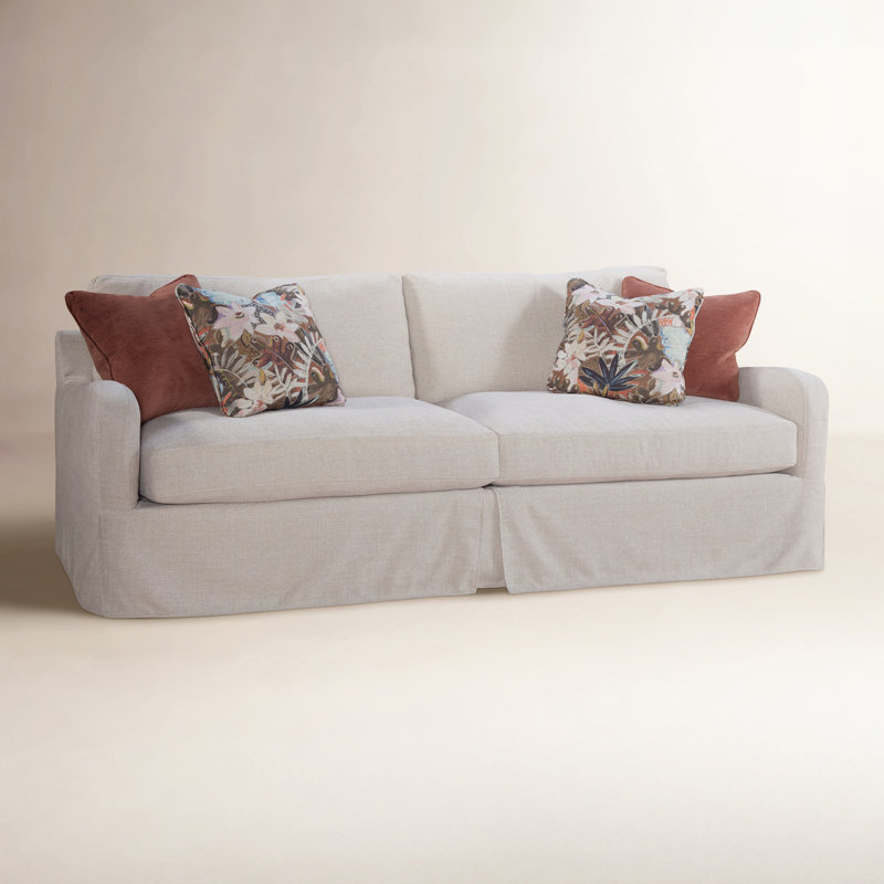 Jeanette 91'' Sofa, Alabaster Linen-Look Performance; 0325-74