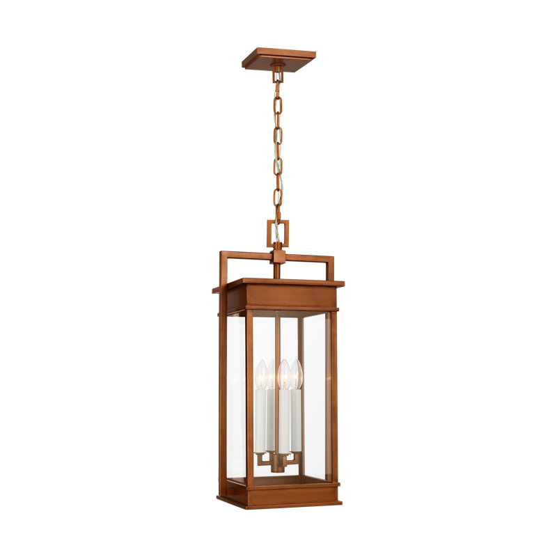 Luminaire suspendu d'extérieur à 4 lumières 26,38 po Shawn, Cuivre naturel